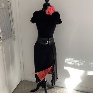 Christian Lacroix Black and Pink Ruffle Skirt